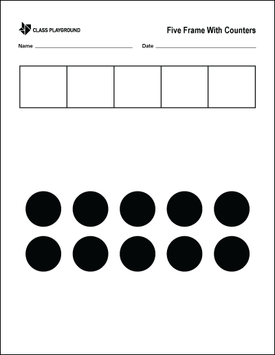 Five Frame With Counters Printable
