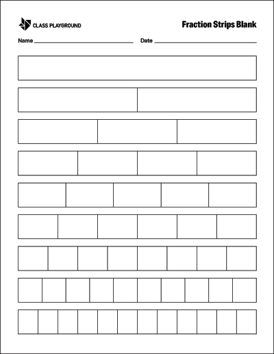 fraction strips blank