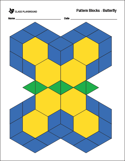 Pattern Blocks Butterfly Printable