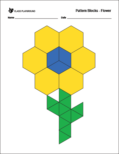 Pattern Blocks Flower Printable
