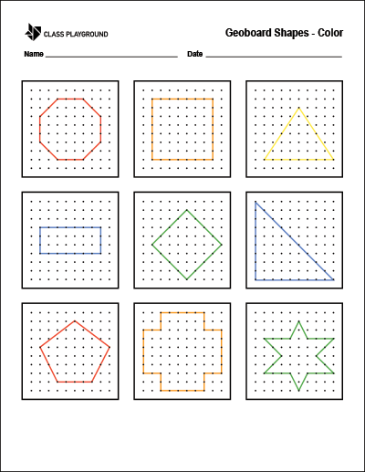 Geoboard Shapes Color Printable