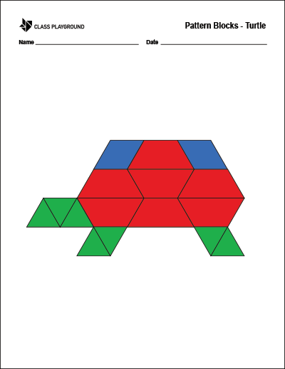 Pattern Blocks Turtle Printable
