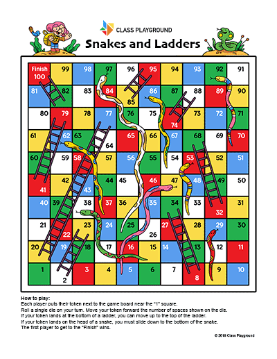 snakes and ladders printable