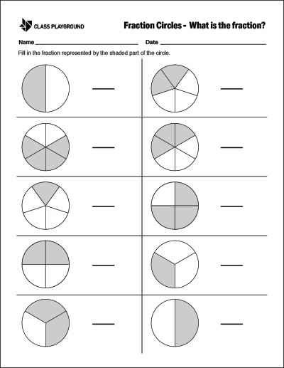 printable fraction circles - what fraction?