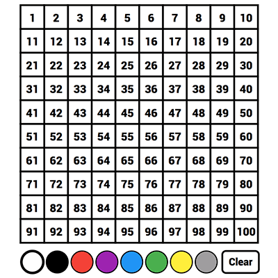 chart hundreds interactive number printable playground teaching