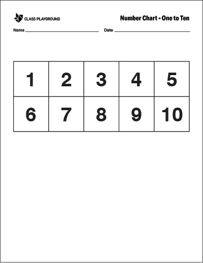 printable number chart 1 10 class playground