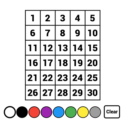interactive number chart 1 to 30