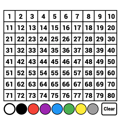 interactive number chart 1 to 80