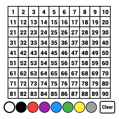 interactive number chart 1 to 90