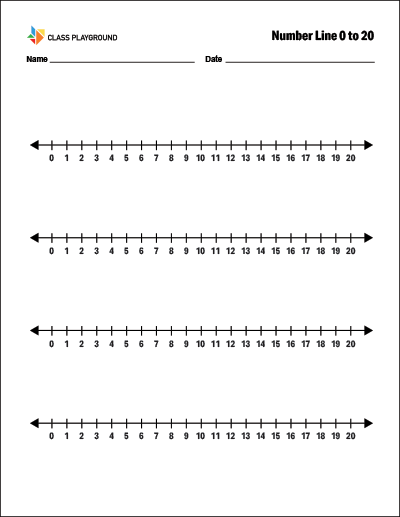 Printable Number Line 0 to 20