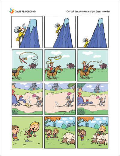 Printable Story Sequence Set3 Class Playground